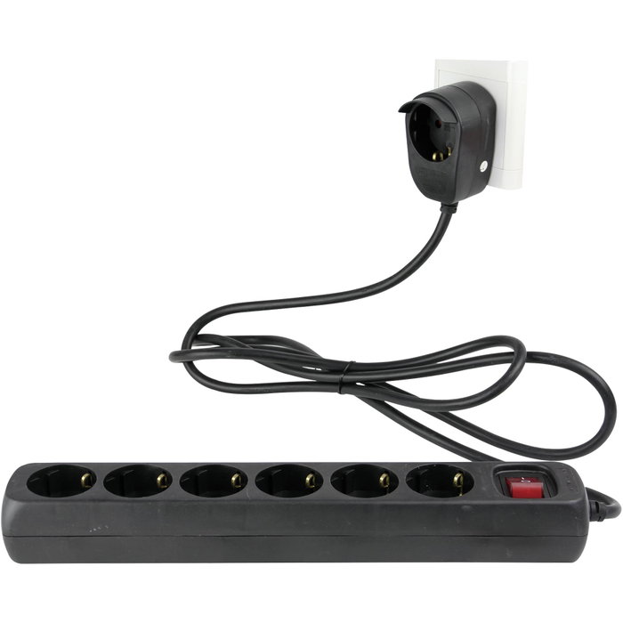Rev Regleta Powersplit 6+1 tomas 2m negro Rev Regleta Powersplit 6+1 tomas 2m negro