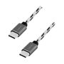 LogiLink Set de 3 cables USB 2.0 Type-C a Type-C, aluminio y nylon, blanco/negro