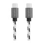LogiLink Set de 3 cables USB 2.0 Type-C a Type-C, aluminio y nylon, blanco/negro