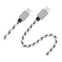 LogiLink Set de 3 cables USB 2.0 Type-C a Type-C, aluminio y nylon, blanco/negro