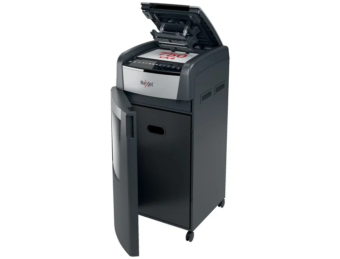 Rexel 750M Destructora de Documentos Automática AutoFeed, Microcorte, Capacidad Corte 750 Hojas, Clips y Grapas, Papelera 140L