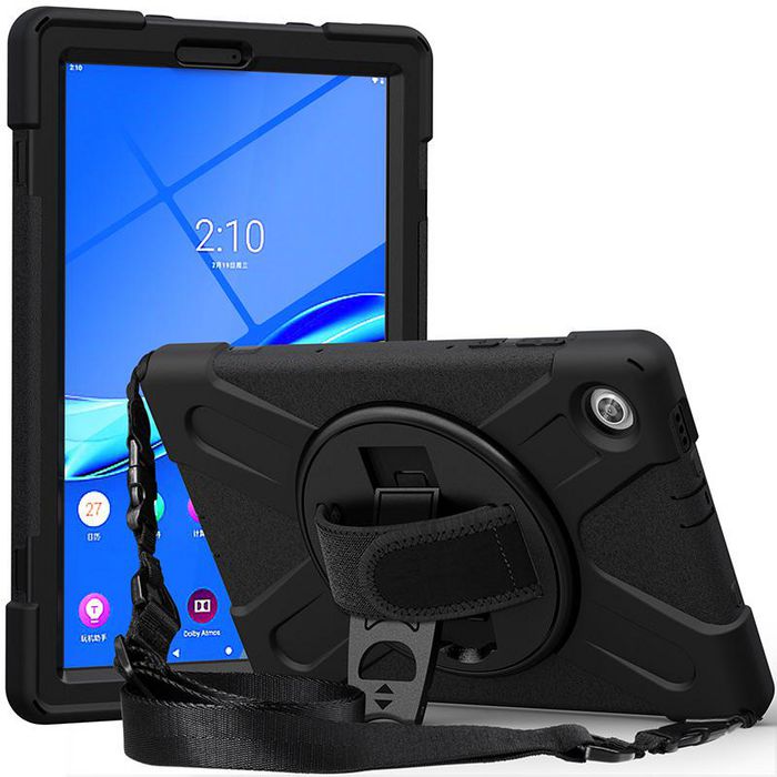 eSTUFF Funda AUSTIN Defender para Lenovo TAB M10 HD 2ª Gen (TB-X306X) Negra, Resistente a Golpes, Soporte 360º, Correa de Mano y Hombro