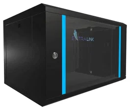 Extralink LITE 6U 530X400 Gabinete de Rack Negro con Estante