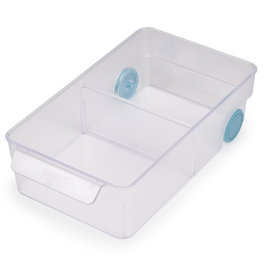 Joseph Joseph FridgeStore Large Contenedor de Almacenamiento Transparente con Ruedas y Divisor de Gran Tamaño