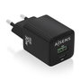 Aisens Cargador GaN 30W con USB-C y USB-A, Negro