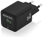 Aisens Cargador GaN 30W con USB-C y USB-A, Negro
