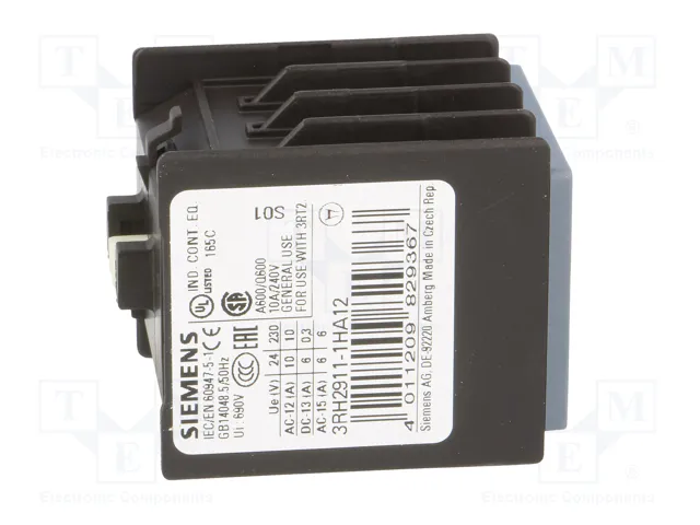 SIEMENS 3RH2911-1HA12 Contactores auxiliares S0, S00, S2 con agarres de tornillo SIEMENS 3RH2911-1HA12 Contactores auxiliares S0, S00, S2 con agarres de tornillo
