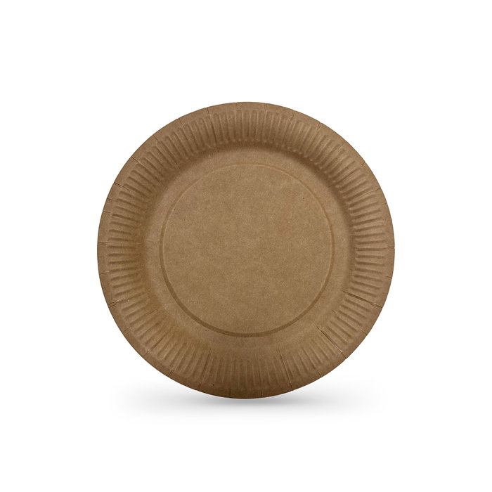 Algon Set 10 Platos Cartón Kraft 20 cm (24 Unidades)
