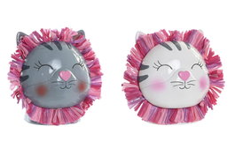 DKD Home Decor Surtido de 2 Huchas de Resina Blanco y Gris