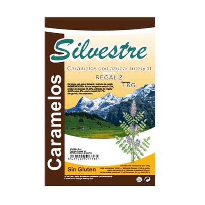 SILVESTRE Caramelos de Regaliz con Azúcar Integral 1 kg