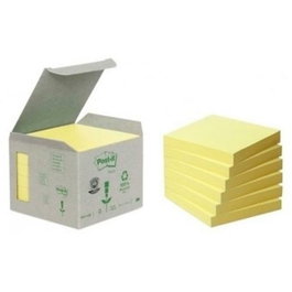 Post-It Bloc de Notas Adhesivas Recicladas Canary Yellow, Pack de 6