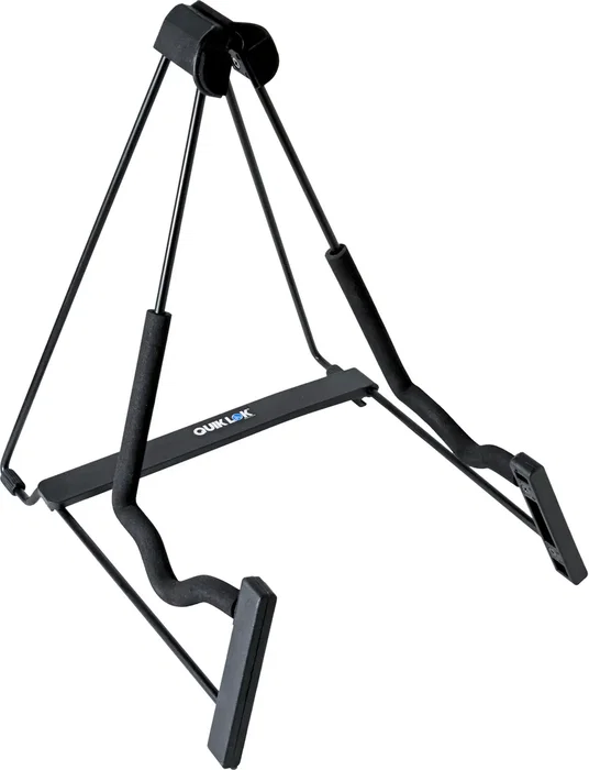 QuikLok Soporte GHS/001 para Guitarra Eléctrica, Acústica y Trompa, Ajustable en 5 Posiciones, Plegable, Negro, Hasta 5 kg