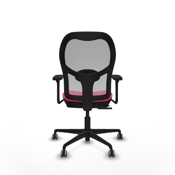PIQUERAS Y CRESPO Silla de oficina Jorquera Rosa y Gris con Brazos 3D