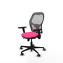 PIQUERAS Y CRESPO Silla de oficina Jorquera Rosa y Gris con Brazos 3D