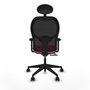 PIQUERAS Y CRESPO Silla de oficina Alocén con malla negra y asiento rosa