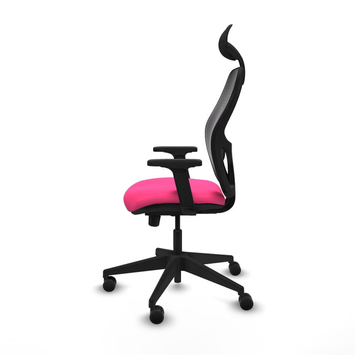 PIQUERAS Y CRESPO Silla de oficina Alocén con malla negra y asiento rosa PIQUERAS Y CRESPO Silla de oficina Alocén con malla negra y asiento rosa