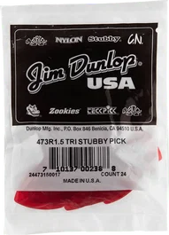 DUNLOP Púas Tri Stubby 1,50 mm (Pack de 24)
