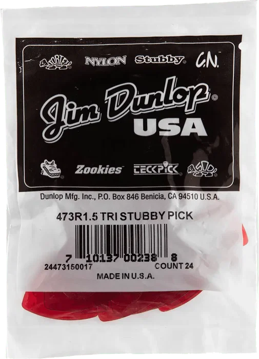 DUNLOP Pack 24 Púas Nylon Stubby - Medium