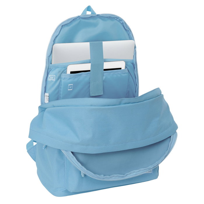 Safta Mochila Doble Munich Basics para Portátil 15,6 Pulgadas con USB Azul