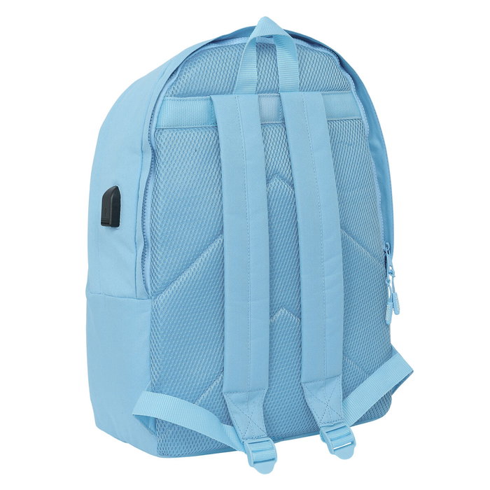 Safta Mochila Doble Munich Basics para Portátil 15,6 Pulgadas con USB Azul