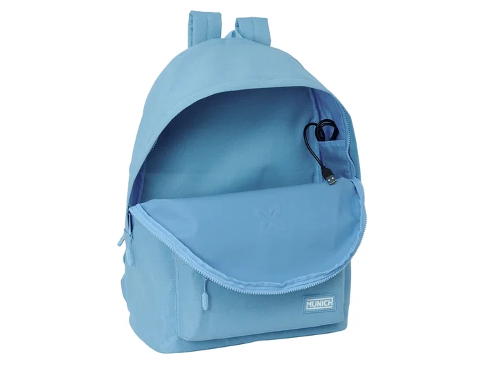 Safta Mochila Doble Munich Basics para Portátil 15,6 Pulgadas con USB Azul
