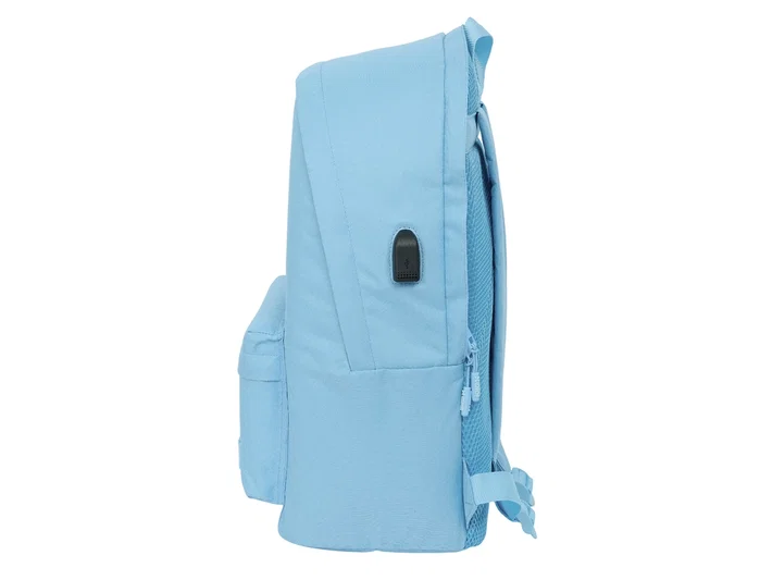 Safta Mochila Doble Munich Basics para Portátil 15,6 Pulgadas con USB Azul