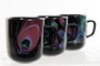 DKD Home Decor Mug Moderno Peacock Porcelana Multicolor Rosa 8.5 x 10 x 11.5 cm 380ml Apto Microondas Lavavajillas (12 Unidades)