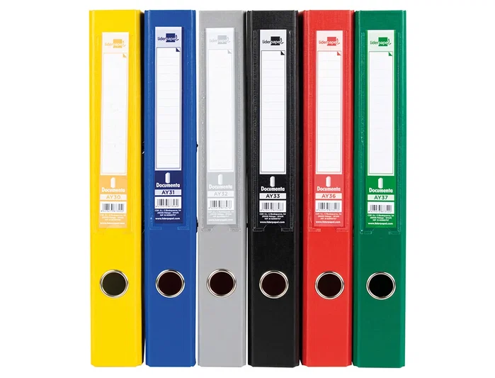 Liderpapel Archivador de Palanca Forrado PVC Colores Surtidos 52 mm Liderpapel Archivador de Palanca Forrado PVC Colores Surtidos 52 mm