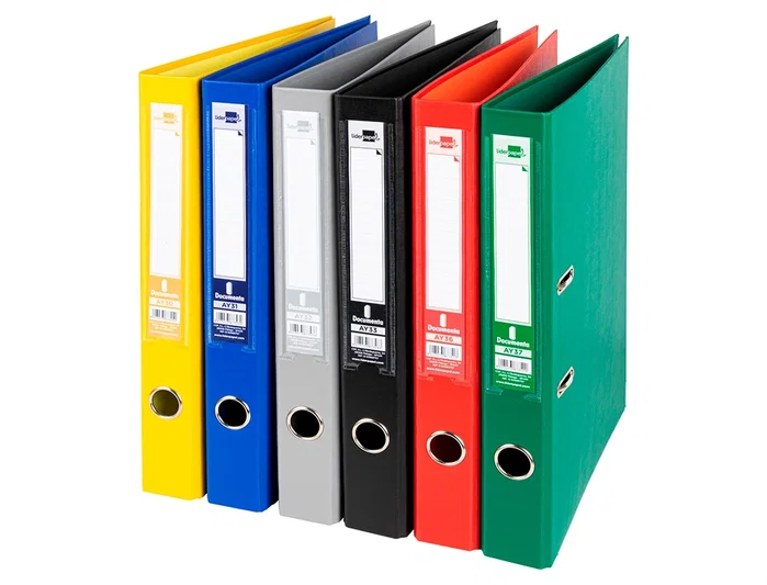 Liderpapel Archivador de Palanca Forrado PVC Colores Surtidos 52 mm Liderpapel Archivador de Palanca Forrado PVC Colores Surtidos 52 mm