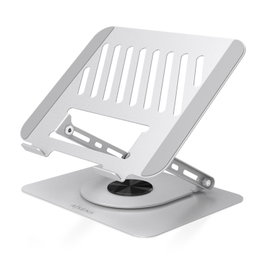Aisens Soporte de Sobremesa XL Giratorio y Ajustable para Portátil/Tablet 10-17 Pulgadas, Plata