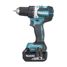 Makita DDF484RTJ Taladro Atornillador de Impacto 18V, 2 Baterías 5 Ah, 54 Nm, 3.8 cm Madera, Color Negro/Azul