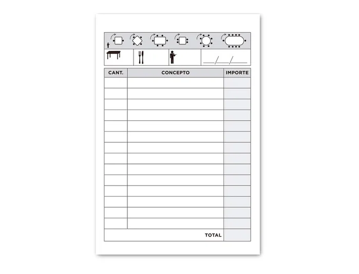 Liderpapel T280 Talonario Camarero Original y Copia 8º (105 x 155 mm)