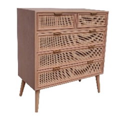 DKD Home Decor Cómoda Rejilla Natural de Paulownia y MDF