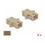DeLOCK Acoplador de Fibra Óptica SC Simplex Hembra a Hembra Multimodo, 4 Piezas Beige, Conector Cerámico, Referencia LWL Kupplung SC