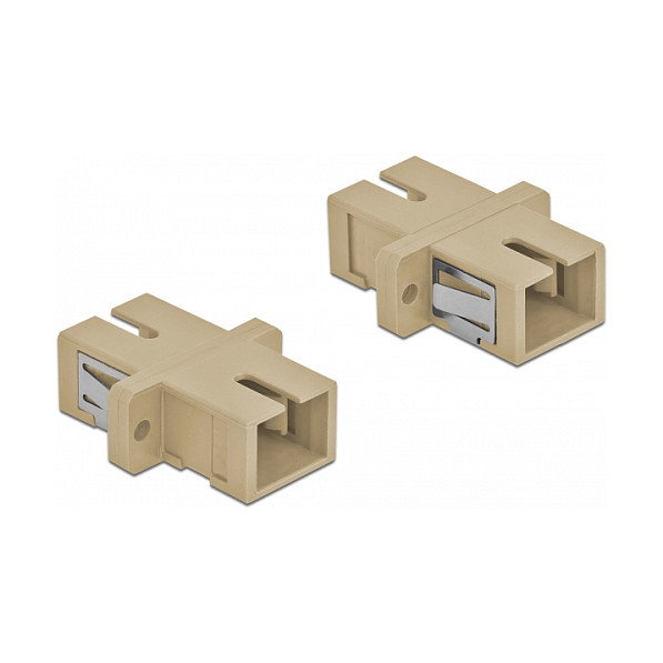 DeLOCK Acoplador de Fibra Óptica SC Simplex Hembra a Hembra Multimodo, 4 Piezas Beige, Conector Cerámico, Referencia LWL Kupplung SC