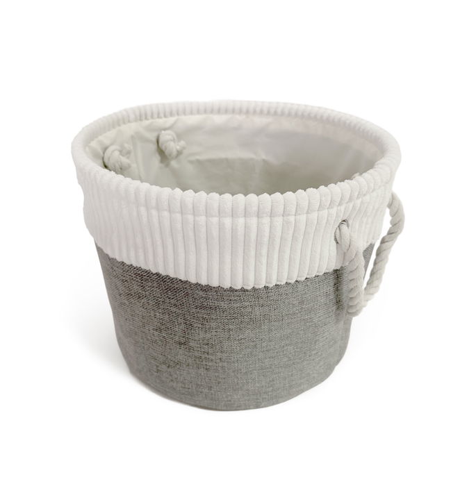 Inde Cesta de Almacenaje Redonda 40 x 30 cm, de Mimbre o Ratán Natural, para Ropa, Juguetes o Decoración del Hogar (12 Unidades)