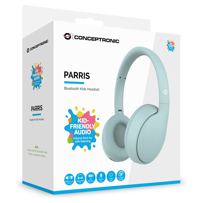 Conceptronic PARRIS04B Auriculares Infantiles Bluetooth 6.0 Azul claro