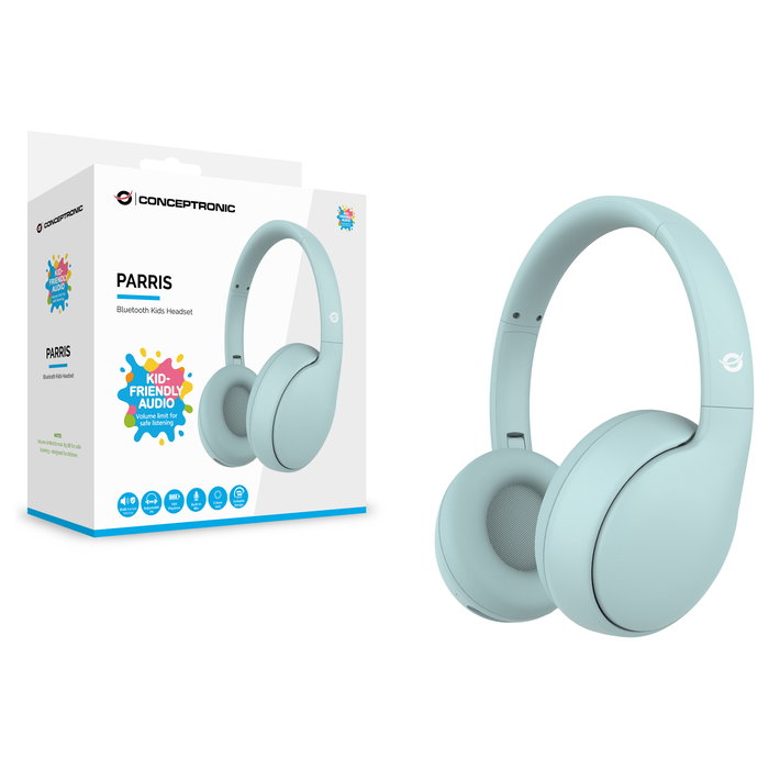Conceptronic PARRIS04B Auriculares Infantiles Bluetooth 6.0 Azul claro