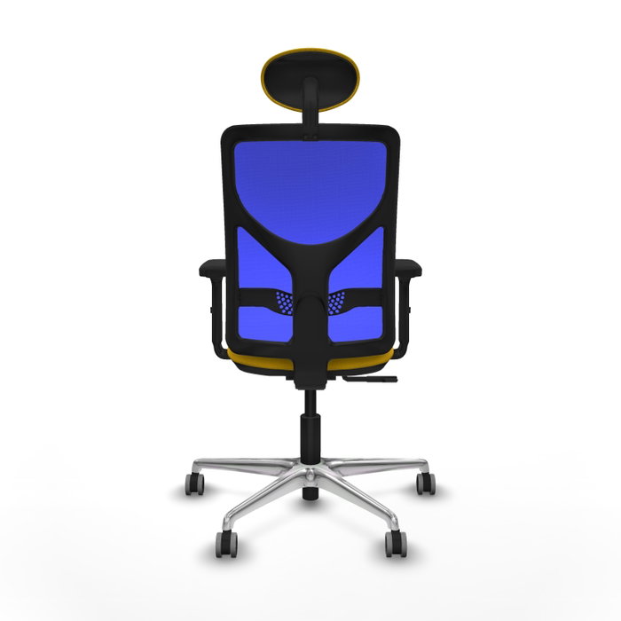 PIQUERAS Y CRESPO Silla de oficina Motilla con mecanismo Sincro, Amarillo y Azul