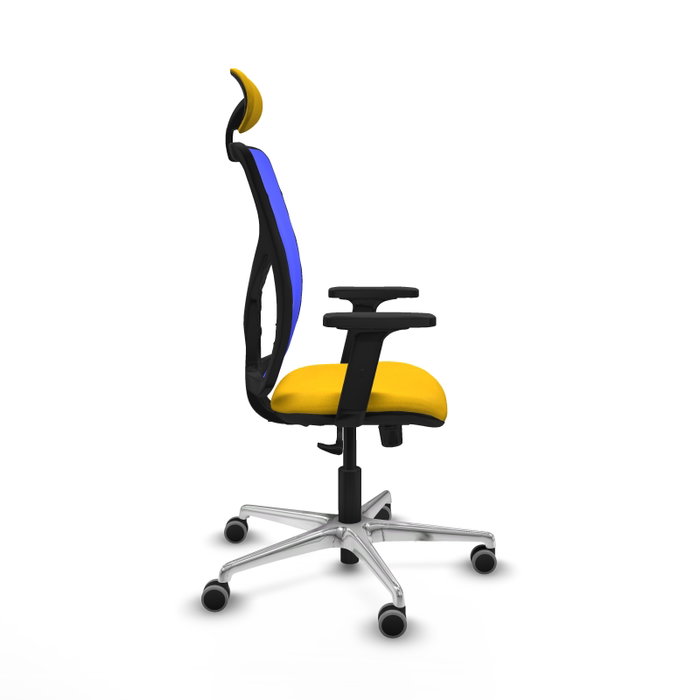 PIQUERAS Y CRESPO Silla de oficina Motilla con mecanismo Sincro, Amarillo y Azul