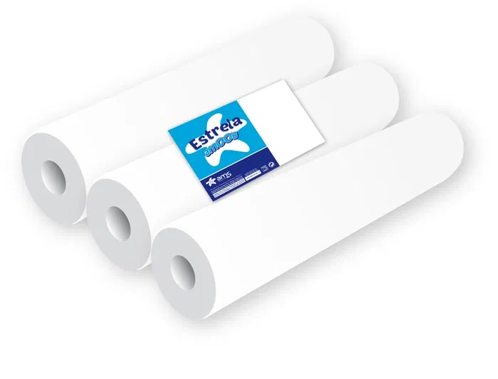 Amoos Rollo Papel para Camillas 2 Capas 67 Servicios 500 mm x 50 m Pura Celulosa Blanco
