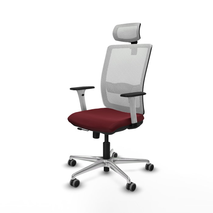 PIQUERAS Y CRESPO Silla de oficina Haches con mecanismo Sincro/Traslack Granate y Blanco