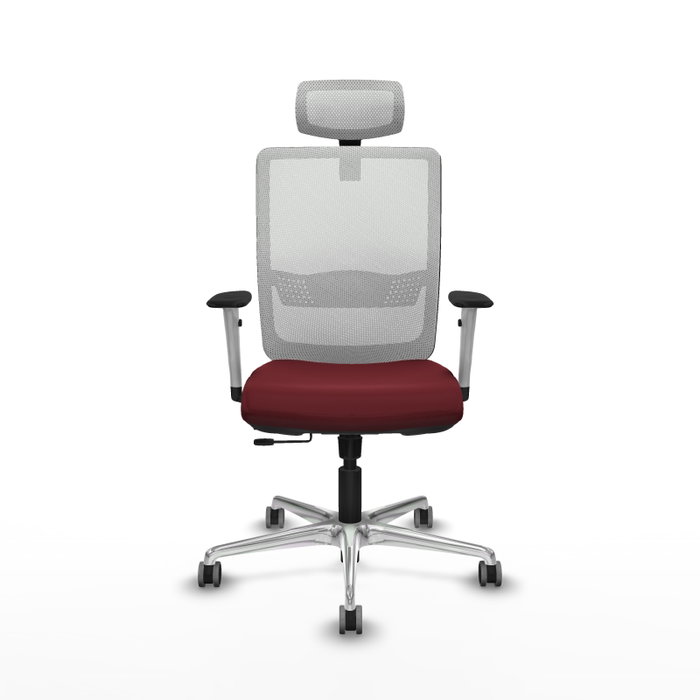 PIQUERAS Y CRESPO Silla de oficina Haches con mecanismo Sincro/Traslack Granate y Blanco