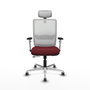 PIQUERAS Y CRESPO Silla de oficina Haches con mecanismo Sincro/Traslack Granate y Blanco