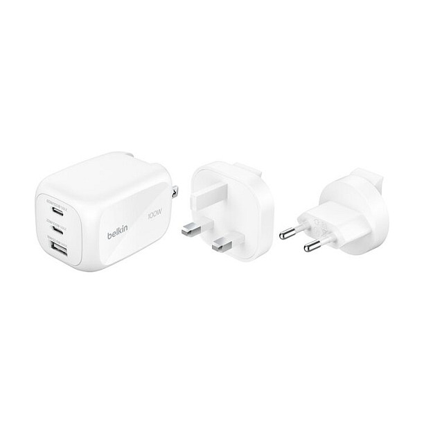 Belkin BoostCharge Pro 100W con 2x USB-C y 1x USB-A Blanco