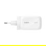 Belkin BOOST Charge Cargador USB-C GaN 100W WCH016hqWH - Carga Rápida PD 3.1 PPS, 2x USB-C + 1x USB-A, Blanco