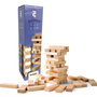 Deqube Blockout Classic D00332 Jenga de Madera FSC, Juego de Destreza y Habilidad para +5 Años, Español, Portugués, Inglés