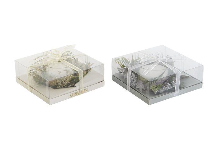 DKD Home Decor Vela Navidad Moderna Dorado Plateado Cera Parafina Cristal 21.5 x 8.5 x 21.5 cm (2 Unidades) DKD Home Decor Vela Navidad Moderna Dorado Plateado Cera Parafina Cristal 21.5 x 8.5 x 21.5 cm (2 Unidades)