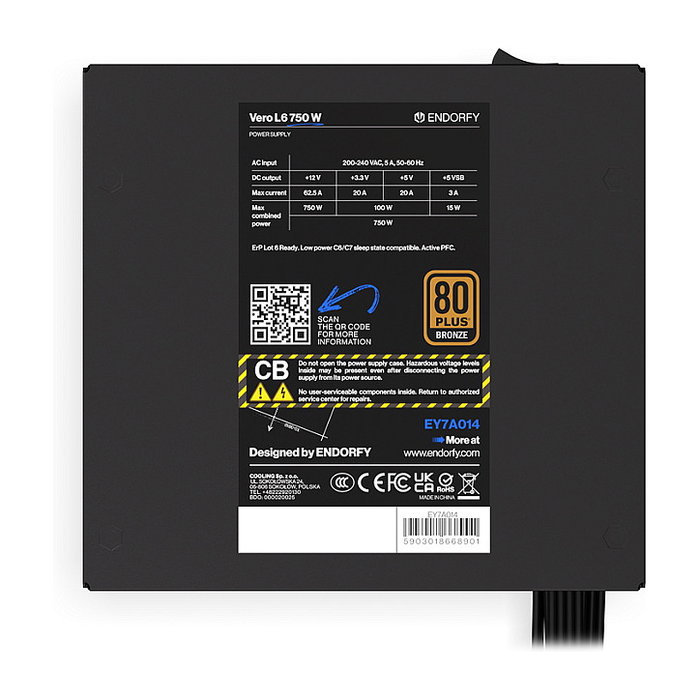 Endorfy Vero L6 750W 80 PLUS Bronze ATX