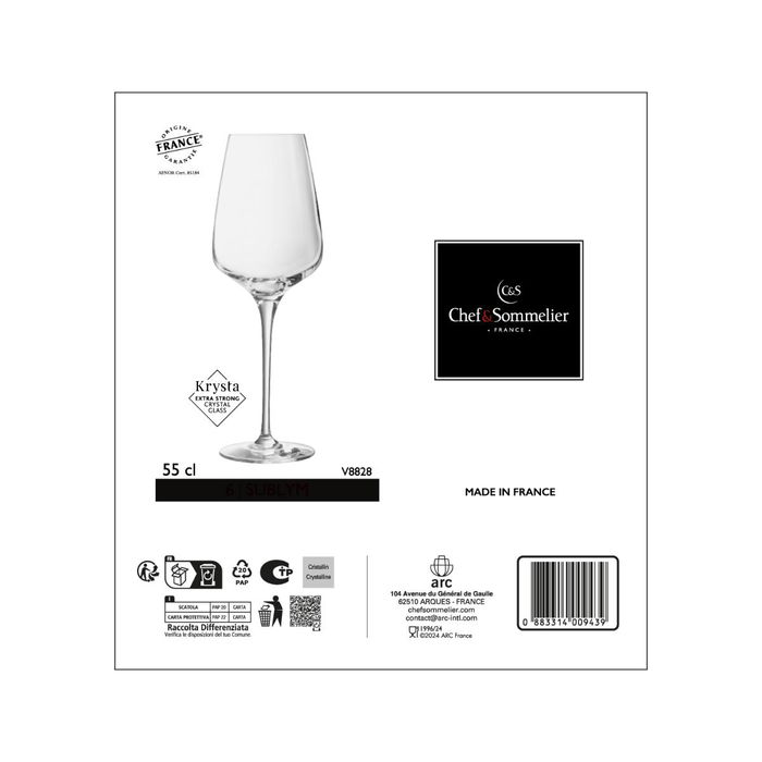 Caja 6 Copas Vino Krysta Eco Sublym Chef & Sommelier 55 cL